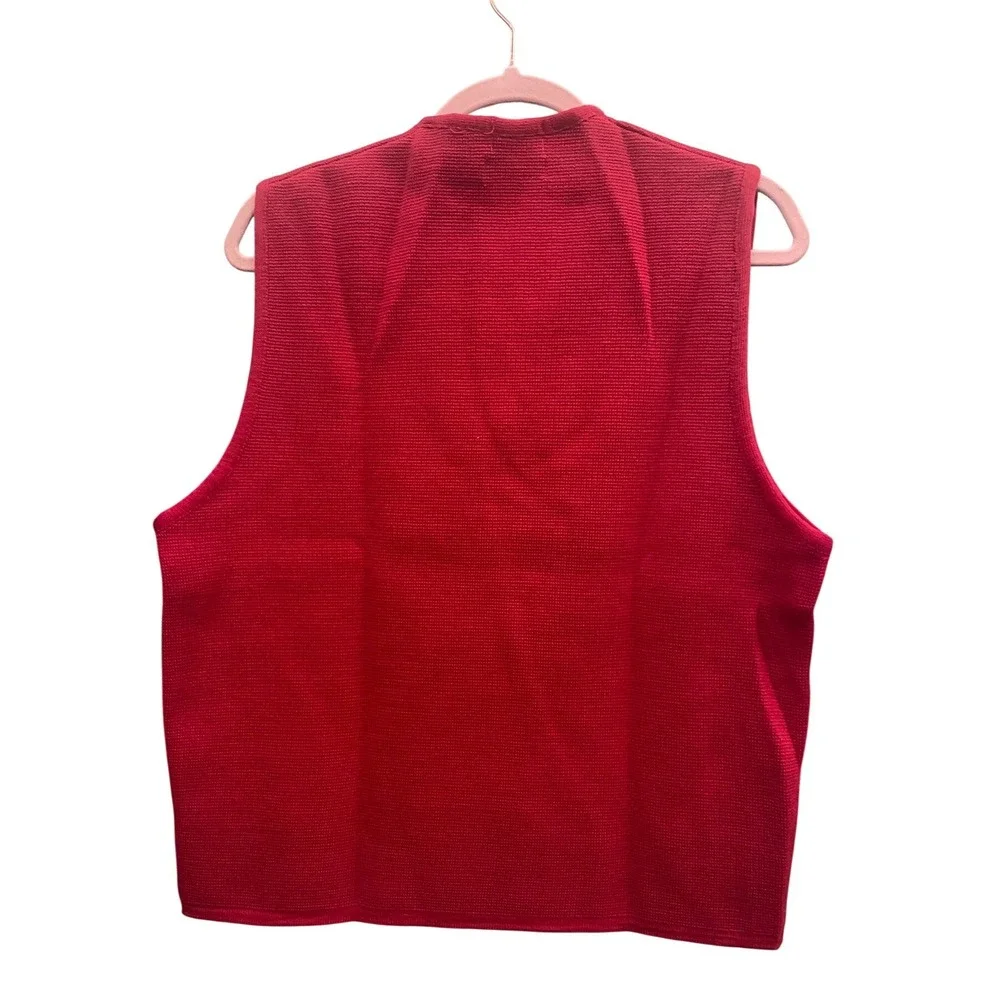 Vintage Regent Valley Stream Red Wool Sweater Vest Double Breasted XL Men